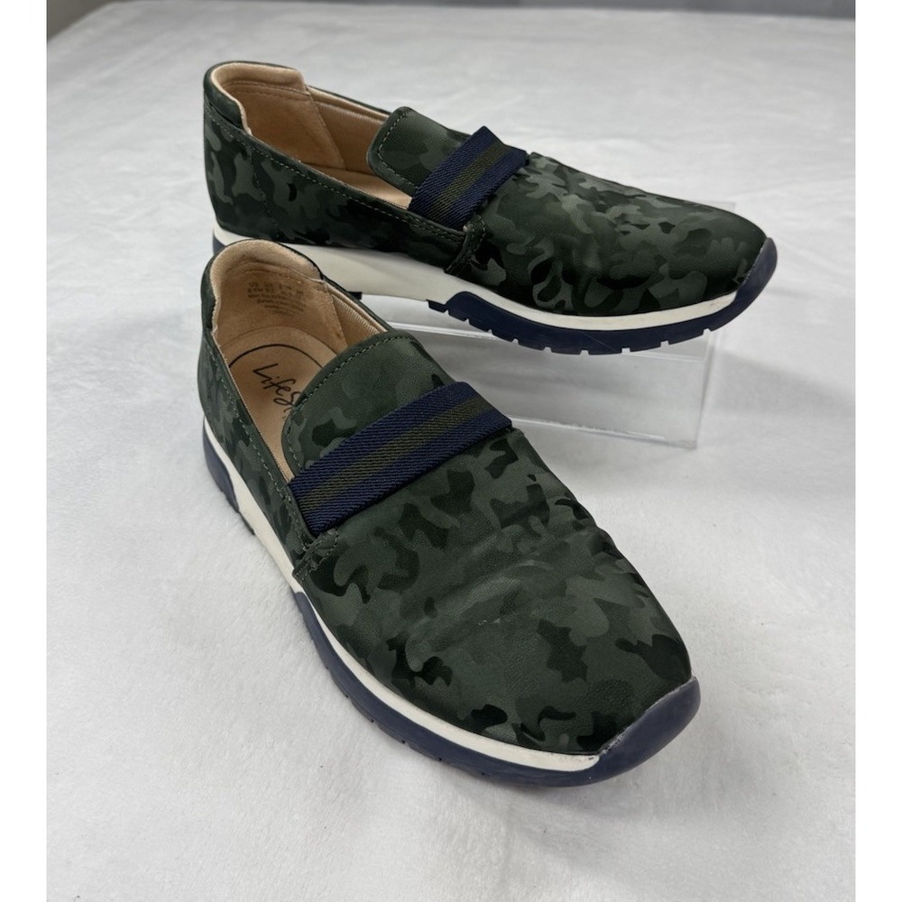 LifeStride Haddie Camo Slip On Womens 9.5 Green Sneaker Casual Shoes H6614F1300